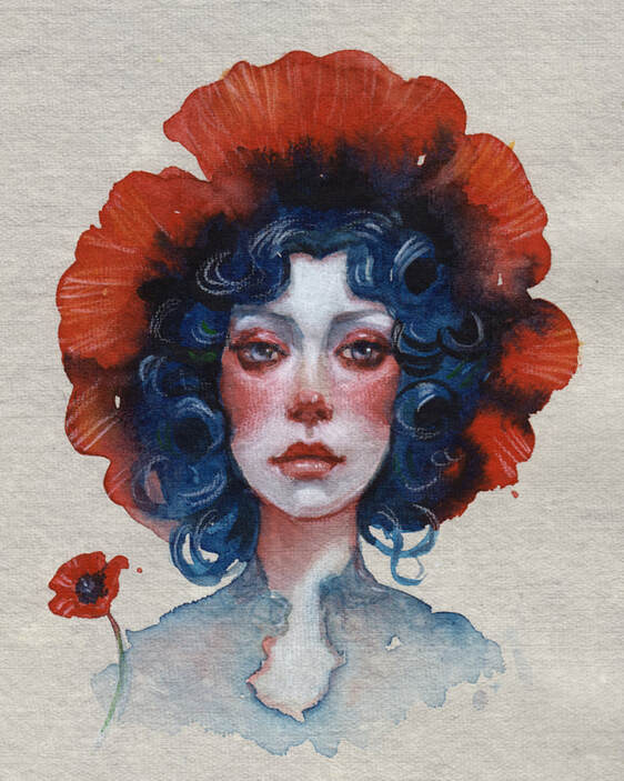 Woman with Poppies